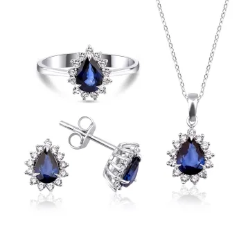 0,64 Toplam Karat Safir Renkli Pırlantalı Set