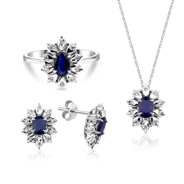 0,20 Toplam Karat Safir Renkli Pırlantalı Set